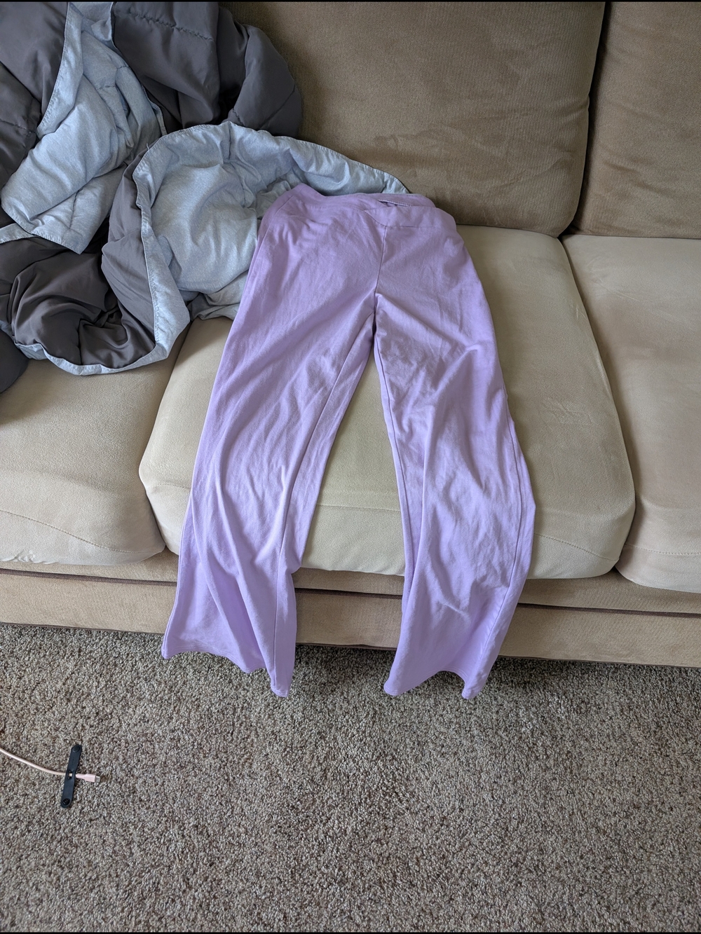 Lilac Wide-Leg Lounge Pants